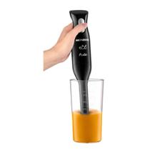 Mixer Pratic Mondial 2 em 1 com Copo Medidor 200W M-15-B Misturador de Bebidas Preto Bate e Tritura Copo 600ml