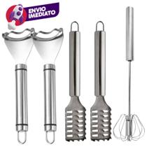 Mixer Semi Automático Batedor Inox Misturador Giratório E Escamador Descamador Tira Escamas Peixe E