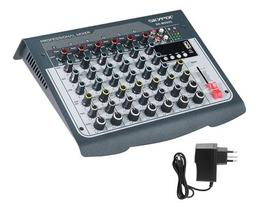 Mixer Som 8 Canais Bluetooth Usb Display Phantom Eq Ajustes