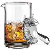 Mixing Glass Vidro Barpro 700ml + Strainer Coador 4 Apoios