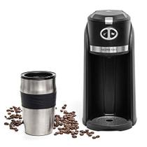 Mixpresso 2 em 1 Grind & Brew Automatic Personal Coffee Maker, Automatic Single Serve Coffee Maker com Moedor Embutido e Caneca de Viagem de 14oz, Função de Desligamento Automático e Filtro Eco-Friendly Reutilizável, Cafeteira Black Travel