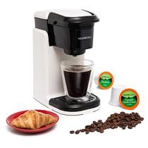 Mixpresso Single Cup Cafeteira Máquina de café pessoal, de dose única, compatível com de xícara única Tecnologia Quick Brew, Recursos Programáveis, Função One Touch (Branco e Preto)