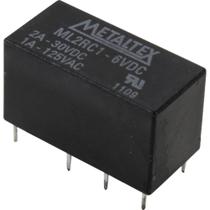 ML2RC1 Relé Miniatura 2Rev Bifurcados 6Vcc 2A Metaltex