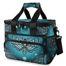 MNSRUU Cooler Bag Borboleta Caveira Azul Almoço Isolado Totes Picnic Bag Beach Cooler Lancheira Recipiente com Alça de Ombro Ajustável