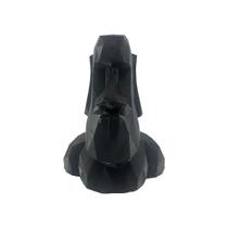 Moai Low Poly Decoração 3D Preto