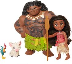 Moana Disney Doll com Maui Demigod Doll Figure, 4 Piece Little Petite Story Telling Gift Set for Girls Ages 3 and Up