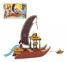 Moana Disney Filme 2 Barco De Aventuras 40 Cm C/ Mini Boneca Moana e Heihei C/ Acessórios- Mattel