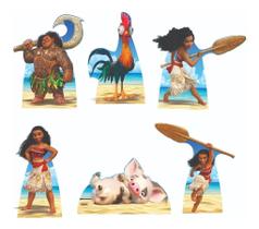 Moana Kit 6 Displays Enfeites De Decoração De Festa Infantil