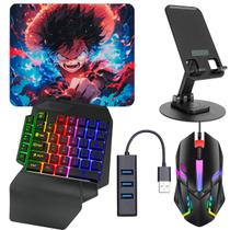 Mobilador Gamer Completo Teclado Gamer Para uma Mão Rgb + Mouse 1600dpi