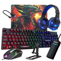 Mobilador kit gamer 3.0 teclado + mouse e fone com led rgb para celular freefire/cod