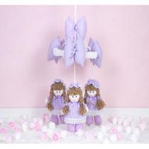 Mobile bebe arco boneca vestido com lese para berço