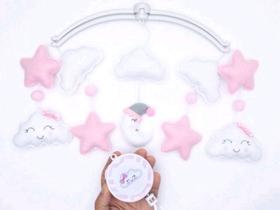Mobile bebê fixo (nao gira e nao roca musica) lua rosa Mobile bebê fixo (nao gira e nao roca musica) lua rosa