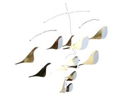 Móbile berço bebê infantil quarto Passarinhos Dourado branco Móbile berço bebê infantil quarto Passarinhos Dourado branco
