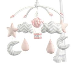 Móbile Berço Bebê Musical E Giratório Nuvens E Balão Rosa - Sleepbaby
