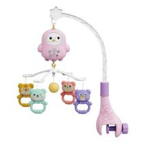 Móbile Berço Carrinho Bebê Musical E Giratório Coruja Multifuncional Com Controle Remoto E Funções Brinquedo Gira E Toca Infantil Menina E Menino