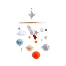 Móbile De Berço De Madeira Para Bebê, Brinquedo Calmante, Suporte Suspenso De Foguete Espacial, Bola