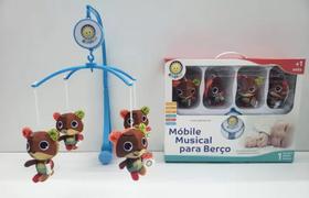 Mobile Giratório Musical P/ Berço Em Pelúcia Ursinho Kitstar