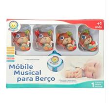 Mobile Giratório Musical P/ Berço Em Pelúcia Ursinho Kitstar