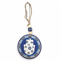 Móbile Mão Hamsá Olho Grego Proteção Total Mau Olhado 7 cm