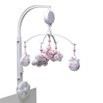 Móbile Musical Chuva De Amor Rosa Quarto Bebê Infantil Menina