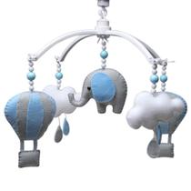 Móbile Musical Elefante Balão Azul Quarto Bebê Infantil Menino
