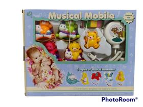 Móbile Musical Giratório Brinquedo Para Berço Bebê Ursinho - DM TOYS