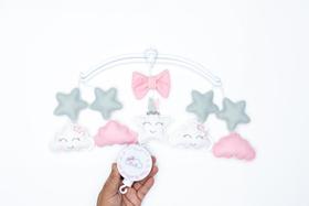 Mobile Musical para berço e carrinho rosa