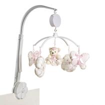Móbile Musical Ursinha, Flores E Borboletas Quarto Bebê Menina Móbile Musical Ursinha, Flores E Borboletas Quarto Bebê Menina