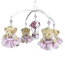 Móbile Musical Ursinha Princesa e Balão Rosê Quarto Bebê Infantil Menina Móbile Musical Ursinha Princesa e Balão Rosê Quarto Bebê Infantil Menina