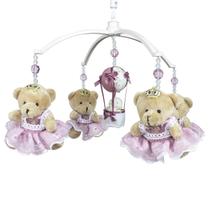 Móbile Musical Ursinha Princesa E Balão Rosê Quarto Bebê Móbile Musical Ursinha Princesa E Balão Rosê Quarto Bebê