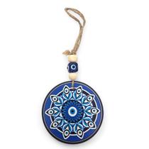 Móbile Olho Grego Flores Azuis Afasta Mau Olhado 18 cm