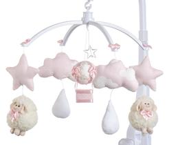 Móbile para berço musical e giratório Ovelhinha Rosa