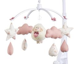 Móbile para berço musical e giratório Ovelhinha Rose