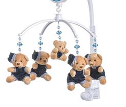 Móbile para berço musical e giratório Urso Boina ul