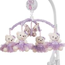 Mobile Para Berço Musical Giratório Princesa Borboleta Lilás