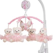 Mobile Para Berço Musical Giratório Princesa Borboleta Rosa