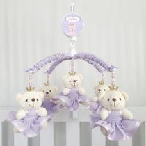 Mobile para berço musical giratório princesa lilás - Le-leão Artigos Infantis
