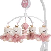 Mobile Para Berço Musical Giratório Princesas Rosé