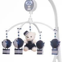 Mobile Para Berço Musical Giratório Urso Balão Azul Marinho