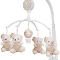Mobile Para Berço Musical Giratório Urso Boina Bege