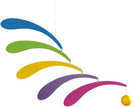 Móbile Pendurado Flensted Flowing Rhythm Rainbow 45cm - Design Dinamarquês