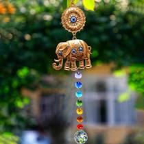 Mobile Suncatcher Olho Grego Elefante Da Sorte Proteção 7 Chakras
