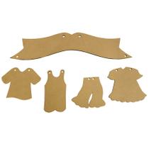 Mobili Aplique Lavanderia 5 peças Laser Mdf Madeira Cru