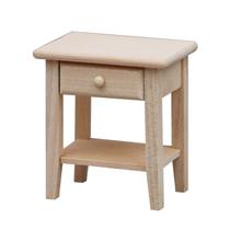 Mobiliário de casa de bonecas em miniatura, mesa de cabeceira de madeira com gaveta