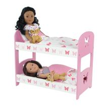 Mobiliário para bonecas, beliche Emily Rose Butterfly, bonecas de 18 polegadas Mobiliário para bonecas, beliche Emily Rose Butterfly, bonecas de 18 polegadas