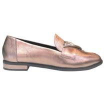 Mocassim bico redondo couro prata velha maithe 52a0054