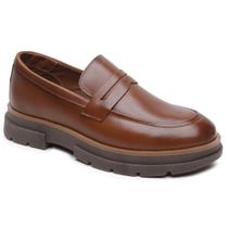 Mocassim Brook Eleva Couro Sola Tratorada Robusta Masculino