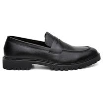 Mocassim Casual Centuria Tratorado Couro Preto Mocassim Casual Centuria Tratorado Couro Preto