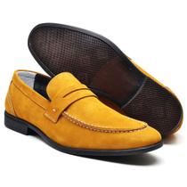 Mocassim Casual em Couro Masculino Calce Fácil Elegante Moda Confortável