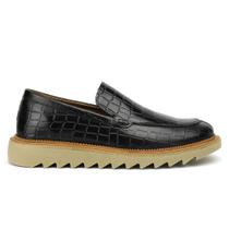 Mocassim Casual Italiano Em Couro Masculino Croco Moderno e Leve 182 FG - Polo City